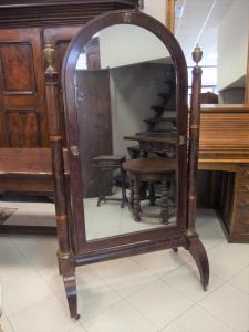 Empire style psyche mirror with columns, early 1800s